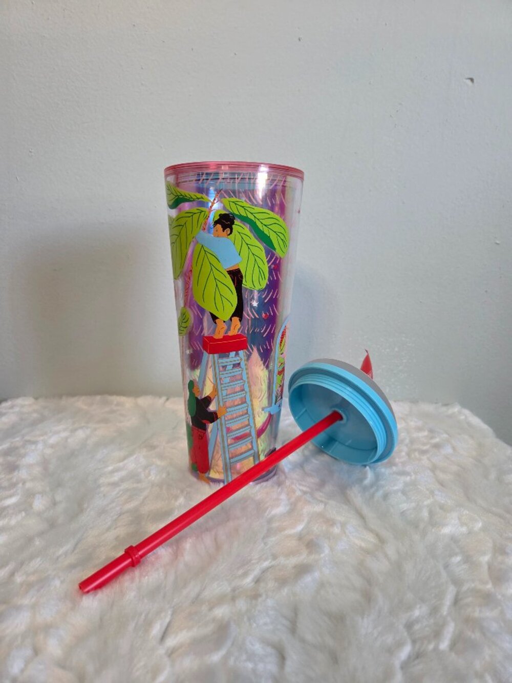 Starbucks 24oz Tumbler Summer 2024 Monyee Chau Collab Green Tropical NWT